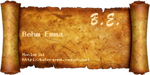 Behm Emma névjegykártya